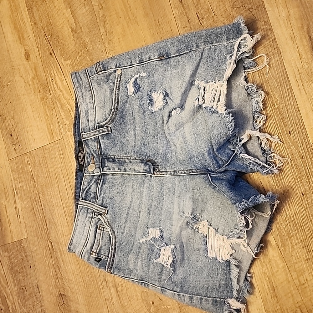 Judy Blue Light Blue Distressed Denim Jean Shorts